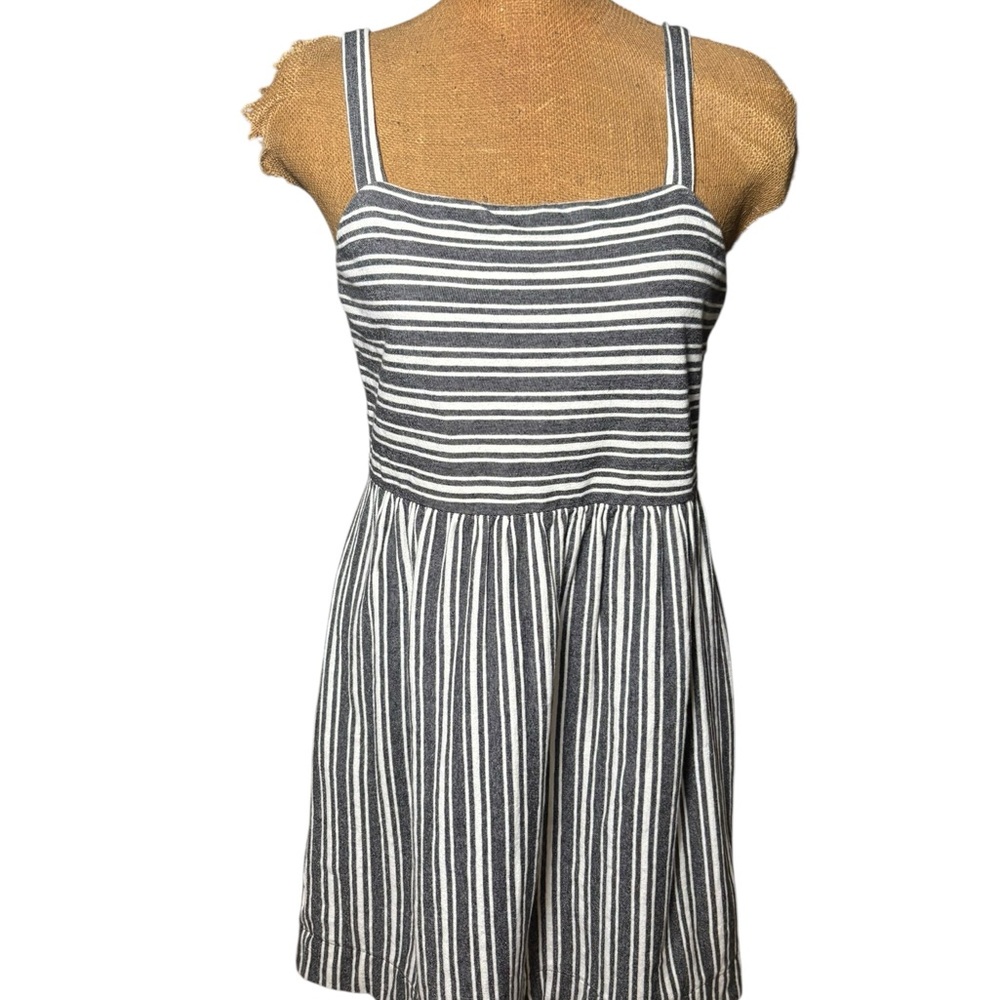 Loft Striped Gray and White Women's Dress Size M
